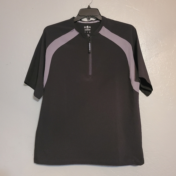 DeMarini Shirt Mens Medium Black Batting Wind Baseball Warm Up Short Sleeve - Picture 1 of 7